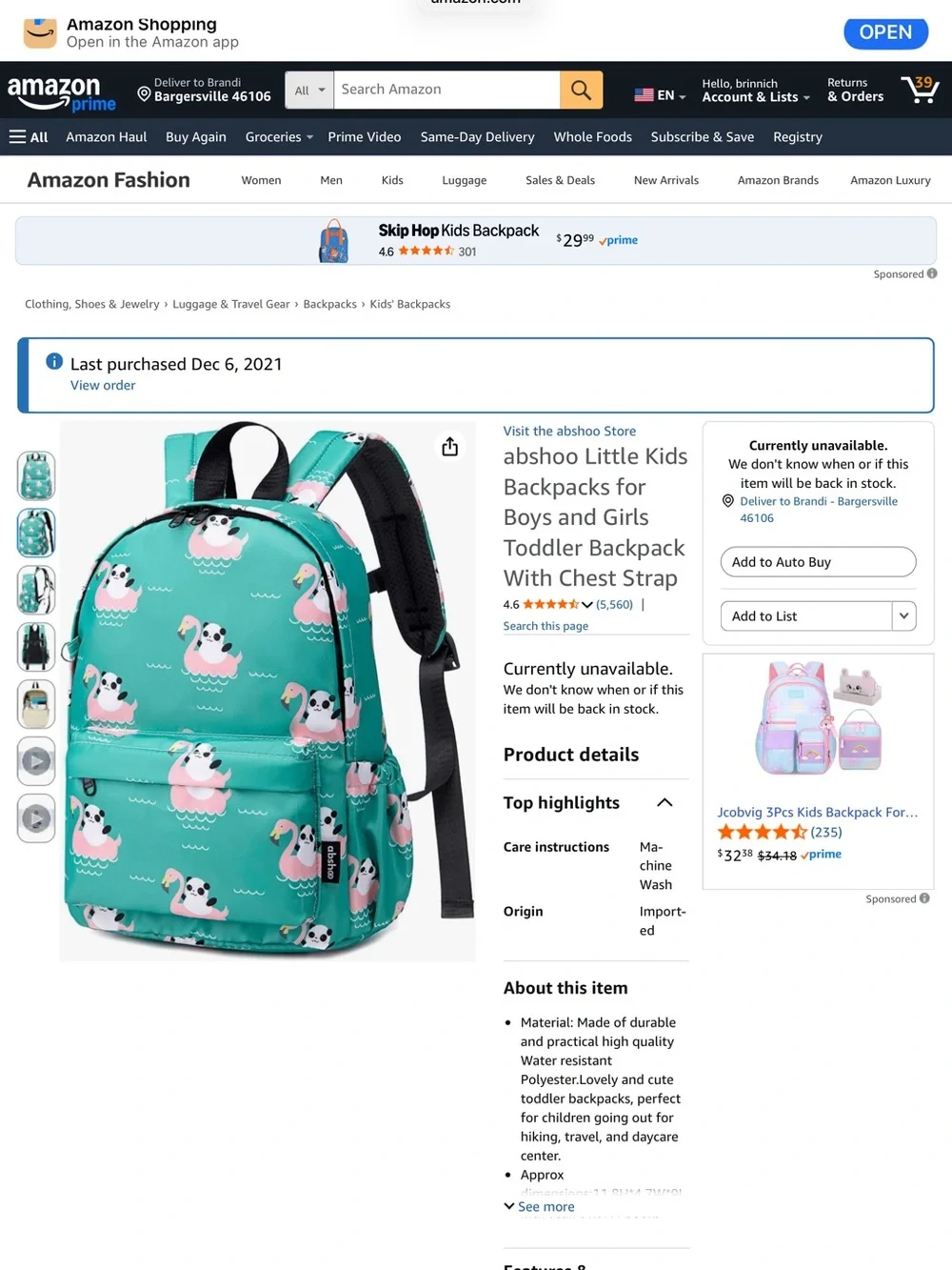 Toddler Vacation Set 🦩 Panda Flamingo Backpack
